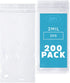 GPI PACK OF 200 3" x 6" CLEAR PLASTIC RECLASABLE Zip BAGS, Bulk 2 mil Thick Strong Poly Baggies