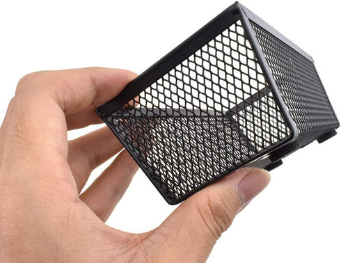 HAHIYO Stackable Mesh Tray Cup 6 x 3 x 2 inches, Sturdy Desk Drawer Organizer Container, 2 Pack Black with Soft Foam