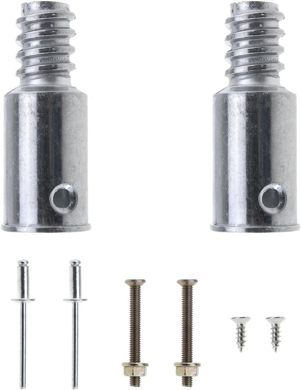 2PCS 0.85inch/22mm Threaded End Replacement Repair Kit for Metal Handle Extension Rod Adapter