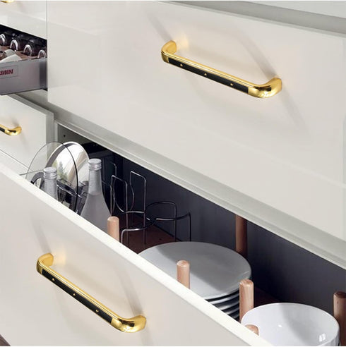 PILYON 2 Pack 160mm Cupboard Knob Black Gold Cabinet Handle Bedside Table Drawer Wardrobe Door Handle,Bright Chrome