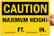 SmartSign U9-1317-ND_10x14 "Caution - Maximum Height __ Ft __ In" Write-On Label | 10" x 14" Vinyl Black on Yellow