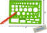 Westcott T-816 All-Purpose Technical Drawing Template, Green, 4.5 by 6 in, Plastic Shape Tool