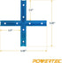 71609-P4V 3" 4 Sets, POWERTEC T-Track Intersection Kit with Predrilled Mounting Holes, For Universal T track, T Track