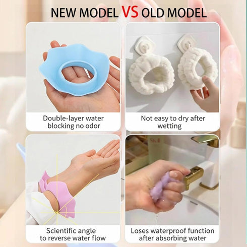 Havunori 4 Set, Face Wash Wristbands - Pairs Silicone Spa Headband & Wristband Large and Small, Wrist Towels