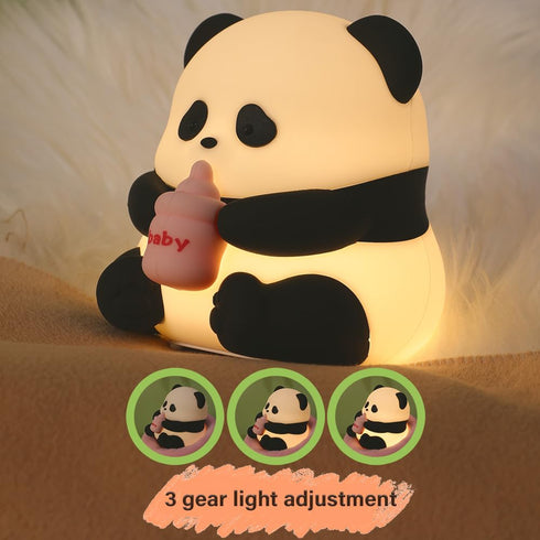 Myratts 7 Dimmable Led Cute Panda Night Light with Colors, Timer Nursery Lamps, Rechargeable Touch Control Night Lamp
