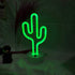 Green Cactus Neon Light Signs LED Cactus Neon Night Lights with Pedestal Room Decor Battery/USB Operation Lamps Neon