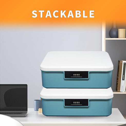 Lockable Storage Container Bin, 4.2 Gallon Heavy Duty Plastic Organizer Box with Combination Lock, Usable for Item or