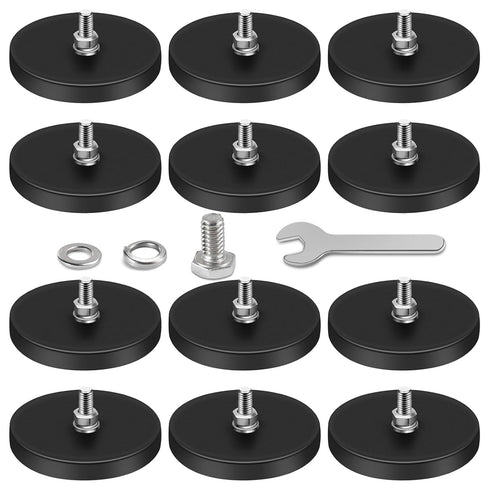 DIYMAG 1/4 inch Rubber Coated Magnets for Camera, 12Pcs Adhesive Power 30LBS