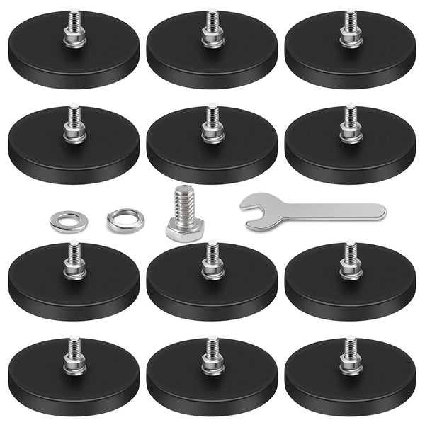 DIYMAG 1/4 inch Rubber Coated Magnets for Camera, 12Pcs Adhesive Power 30LBS