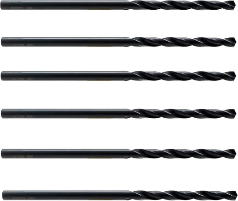 MAXTOOL 3/32"x6" 6pcs Identical Aircraft Extension Drills, HSS M2 Extra Long Deep Twist Drill Bits