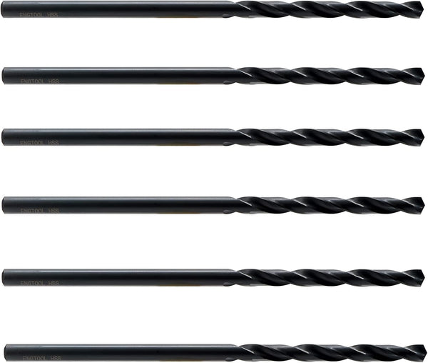 MAXTOOL 3/32"x6" 6pcs Identical Aircraft Extension Drills, HSS M2 Extra Long Deep Twist Drill Bits