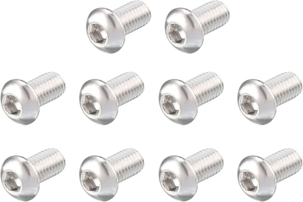 uxcell M6 x 12mm Stainless Steel Hex Socket Button Head Screws Bolts, 20 Pcs