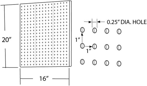Azar Displays 771620-YEL Plastic Pegboard for Wall Organization - 1-Sided Durable Wall Panel Organizer (Pack of 2) -