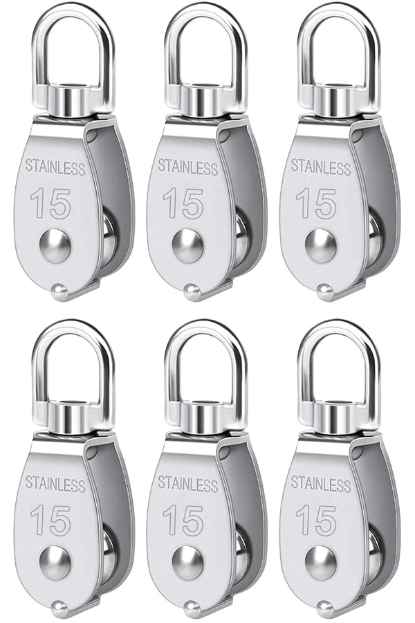 Cable Pulley, Swivel Rope Pulley Block, 304 Stainless Steel Heavy Duty Pulley for Gym Equipment