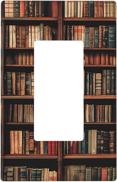 ZSUUGJ Library Bookshelf Outlet Covers Decorative Switch Wall Panel, Light Switch Cover Plate