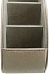 Remote Control Holder Organizer, Beige Leather Storage with 5 Spacious Compartments for Table Desk