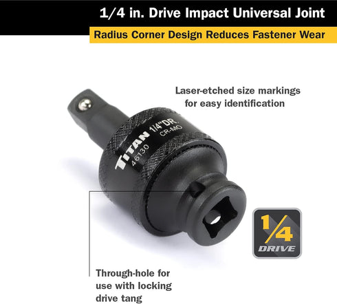 Titan 46130 1/4-Inch Drive Impact Universal Joint Socket