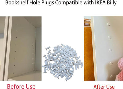 Generic 120 PCS White Caps Compatible with IKEA Billy Bookcase, Bookcase Hole Covers, Bookshelf Hole Plugs (White)