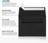 LUXPaper A2 Invitation Envelopes | 4 3/8" x 5 3/4" | 80lb. Text | Peel & Press | Black Linen | 50 Qty