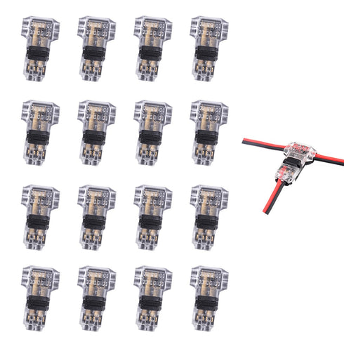 Low Voltage Wire Connector, Quick Solderless T Tap Wire Splice Connector, 16 Pack
