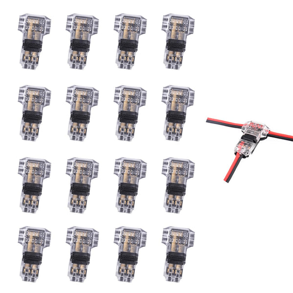 Low Voltage Wire Connector, Quick Solderless T Tap Wire Splice Connector, 16 Pack