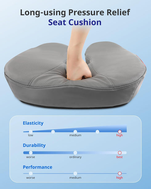 Navenwelle Tailbone Seat Cushion, Extra Large Memory Foam Office Chair Cushion, Ergonomic Pressure Relief Car Seat Pad
