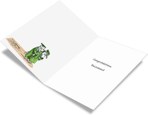 NobleWorks Funny Happy Graduation Card, Cartoon Humor for Grad, Dog Graduation, Notecard with Envelope
