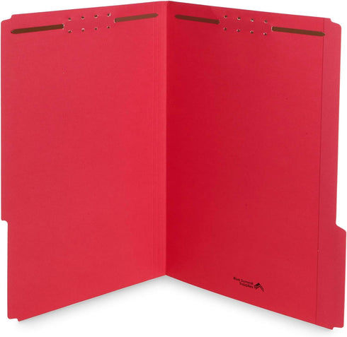 Blue Summit Supplies Red Legal File Folders with Fasteners, Legal Size, 50 Pack, Durable 2 Prongs
