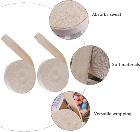 2rolls High Elastic Cotton Stockinette Tubular Bandages for Comfortable Pre-wrap and Dressing Versatile Use Under