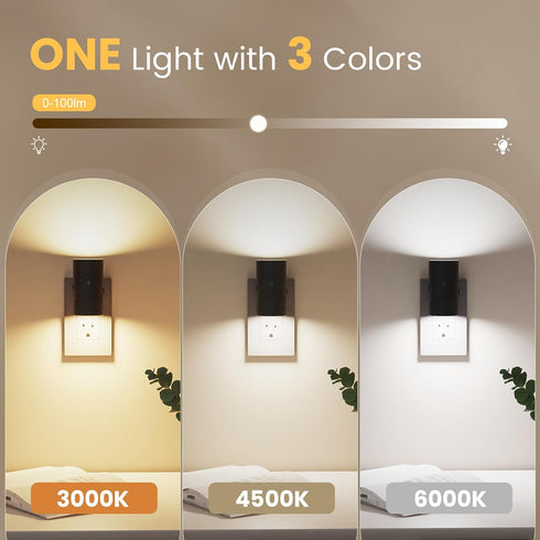 Dimmable 0-100LM 3 8 Pack VOLISUN Night Lights Plug into Wall, LED Nightlight with Dusk to Dawn Light Sensor