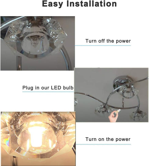 Dimmable G9 LED Light Bulbs 120V, 35W T4 Halogen Equivalent, Warm White 2700K for Chandeliers, 6-Pack