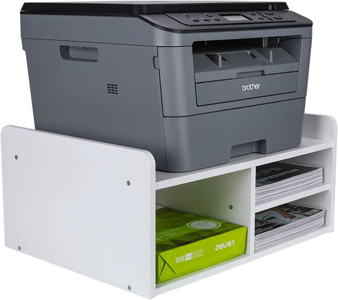 PAG Desktop Printer Stand with Storage, Paper Storage Holder Rack for Desk, Wooden Organization for Home/Office