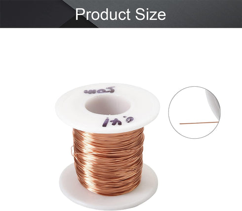 Fielect 0.41mm Inner Dia Magnet Wire Enameled Copper Wire Winding Coil 164Ft Length QA-1-155 Model