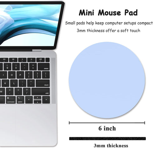 Dapesuom 6 6 Inch Small Mouse Pad, x Thick Rubber Premium-Textured Non-Slip Portable & Washable Round Mini Mouse Mat