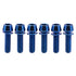 Titanium Ti Allen Hex M5x16 Tapered Head Bolt with Washer - Pack of 6 (Blue, M5x18mm) for Bicycle Stem Parts