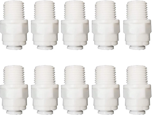 Malida Male Push To Connect Tube Fitting, Quick Connector for Water Purifiers (1/4 NPT Male x 1/4 OD Tube)