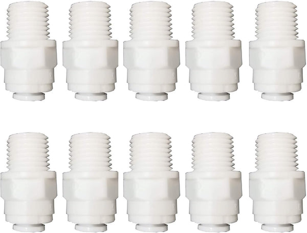 Malida Male Push To Connect Tube Fitting, Quick Connector for Water Purifiers (1/4 NPT Male x 1/4 OD Tube)