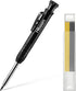 Hiboom Solid Carpenter Pencil Set with 7 Refills and Built-in Sharpener for Woodworking and Design