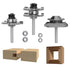 45 1/4 3-Piece Set: Set 45 Degree Lock Miter Router Bit Shank Tongue & Groove Bit + Lock Miter Router Bit, Easy