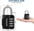Combination Lock, 4 Digit Combination Padlock for School Gym Sports Locker, Fence, Toolbox, Case, Hasp Cabinet Storage (1 Pack, Black) by Fayleeko