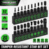 SWANLAKE 20PCS Tamper Resistant Star Bit Set, Impact Grade Security Torx Bit Set with 1/4-inch Hex Shank