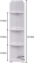 4-Tier VECELO Bathroom Shelves for Narrow Space, Modern Corner Shelf Stand,Small Storage Organizer for Bathroom,Toilet