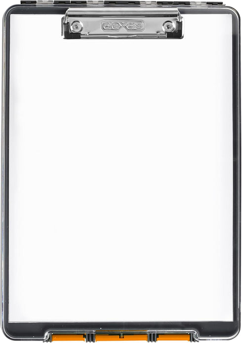Dexas Clearview Clipcase Dry Erase Clipboard, 13.75 x 9.5 Inch, Orange