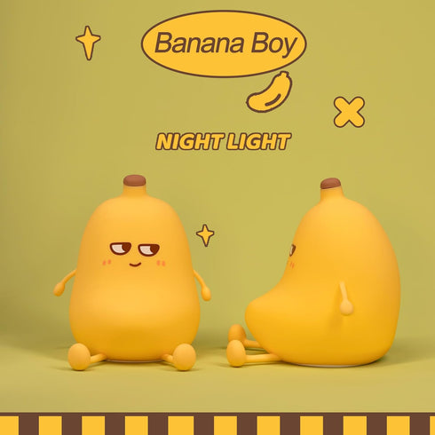 Banana Night Light for Kids, Cute Night Lamp for Room Decor, Portable Silicone Kids Lamp USB Rechargeable Nightlight
