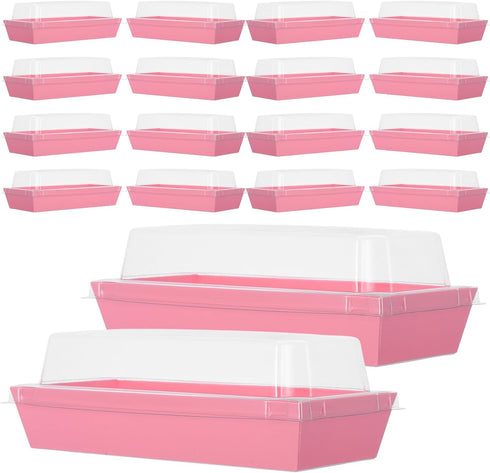 FESTFENDS 50pcs Large Rectangular Sandwich Boxes with Plastic Lids, Bakery Takeout Containers for