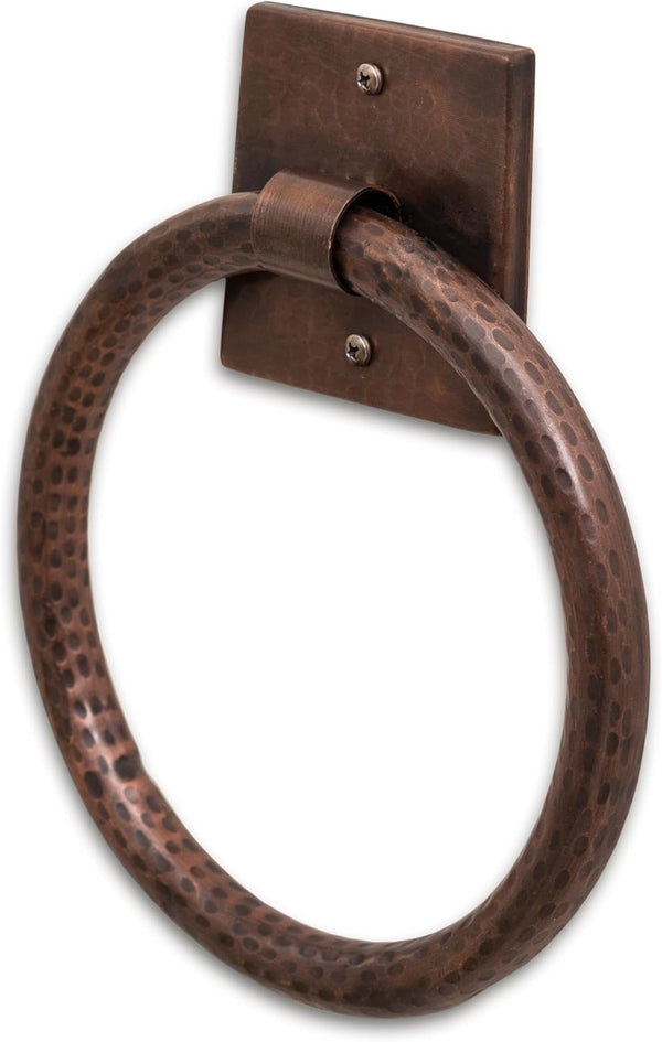 Monarch Abode Bathroom Towel Holder 7-Inch Round Antique Copper Bathroom Hand Towel