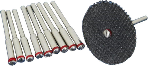 TEMO 10 pc 2 mm Cut Off Wheel Screw Mandrel, 1/8 Inch Shank Holder for Dremel