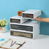 White Desktop Drawers for Paper, Stackable Office Storage for Desk, Craft Organizer with Plastic Drawers