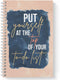 Softcover Top Of The List Motivational Spiral Notebook, 5.5" x 8.5", 120 Checklist Pages, Made in the USA