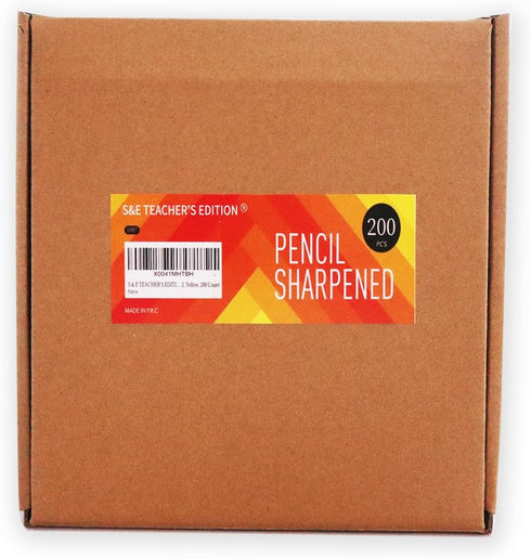 S & E TEACHER'S EDITION Woodcased #2 Pencils, Pre-sharpened Bulk Box with 200 Count Yellow Pencils